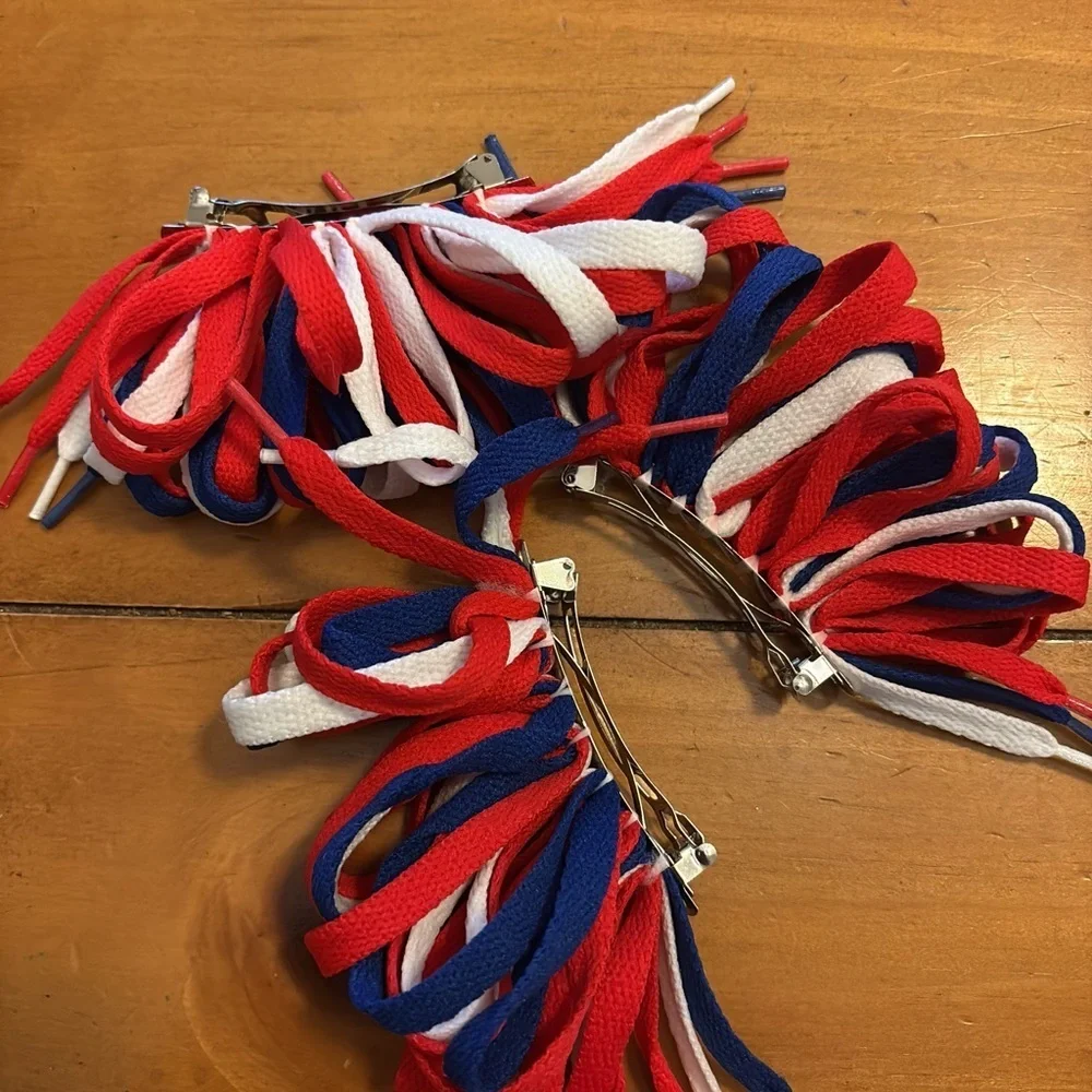 Set of 3 Red, White, and Blue Hair Barrettes